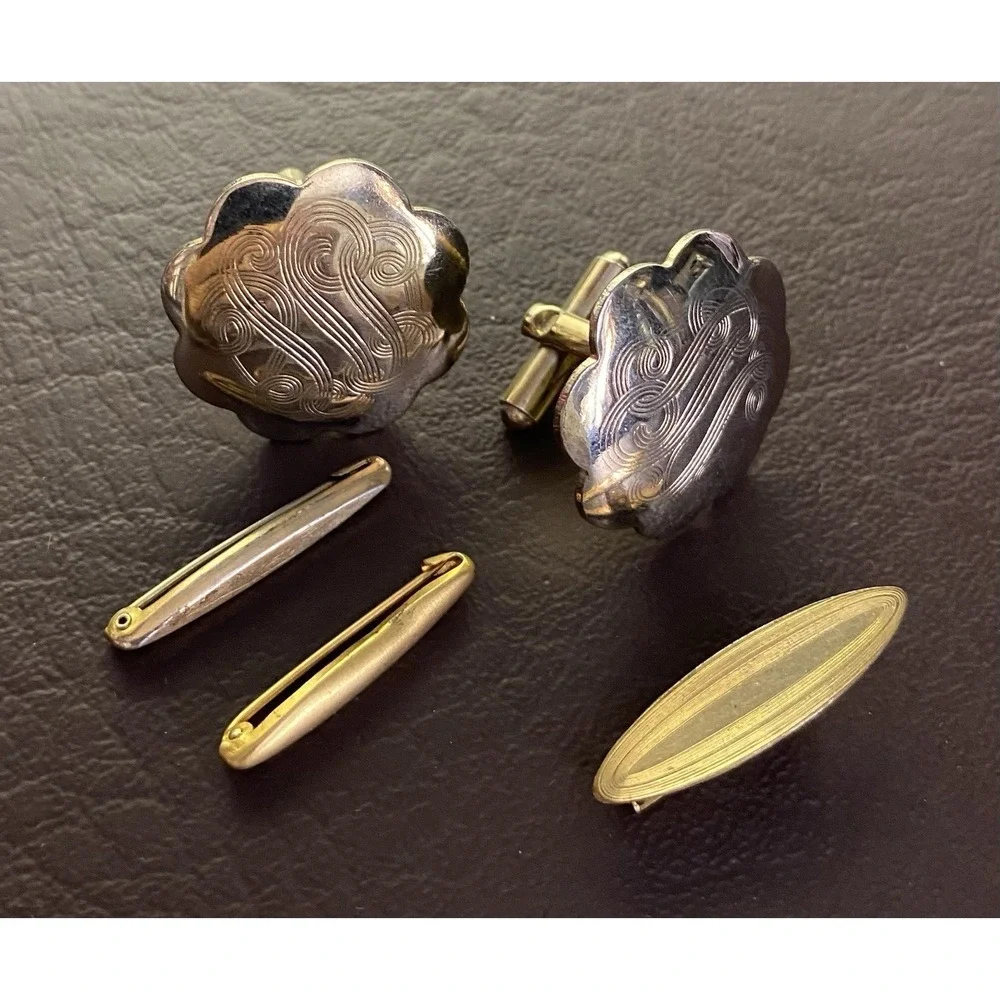 VTG to Mod Gold Tone & Silver Tone Cufflinks Tie Clips Watch Men's Accessory Lot